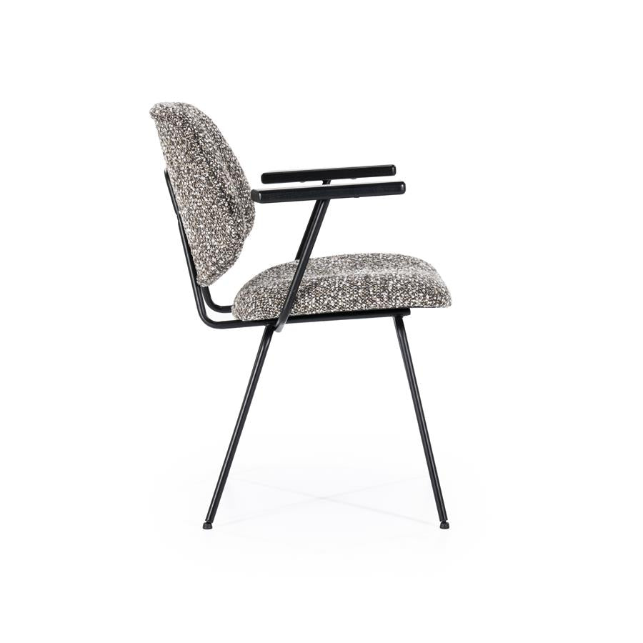 Eetkamerstoel Jon | Taupe Stof | Met Armleuning