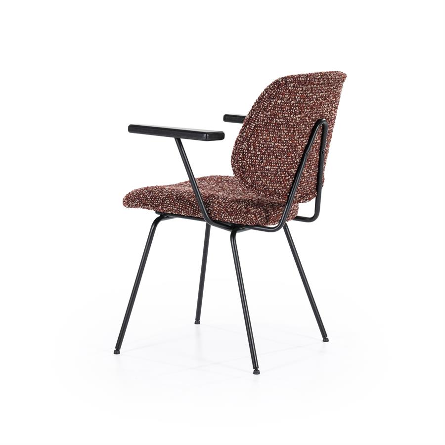 Eetkamerstoel Jon | Rood Stof | Met Armleuning