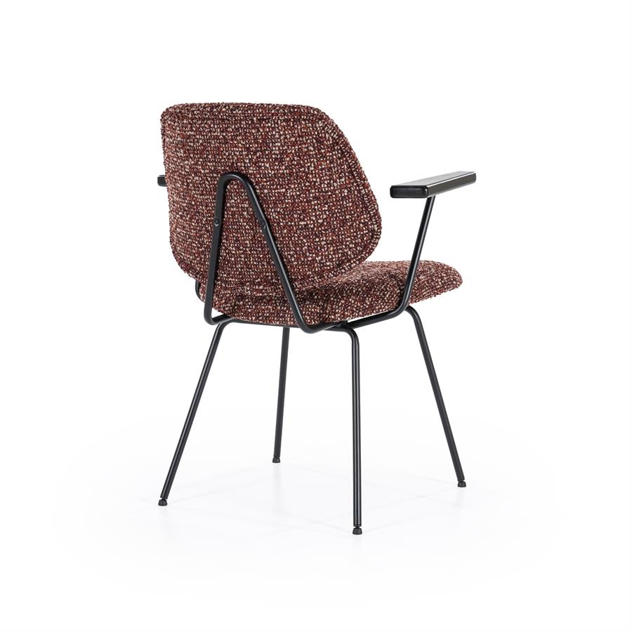 Eetkamerstoel Jon | Rood Stof | Met Armleuning