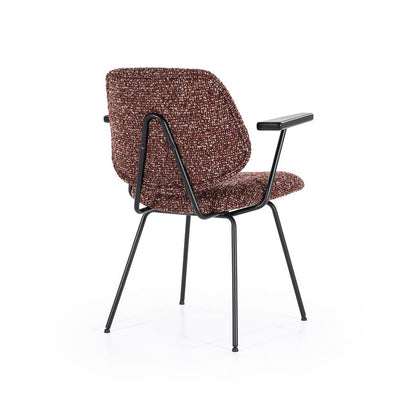 Eetkamerstoel Jon | Rood Stof | Met Armleuning