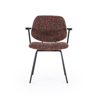 Eetkamerstoel Jon | Rood Stof | Met Armleuning