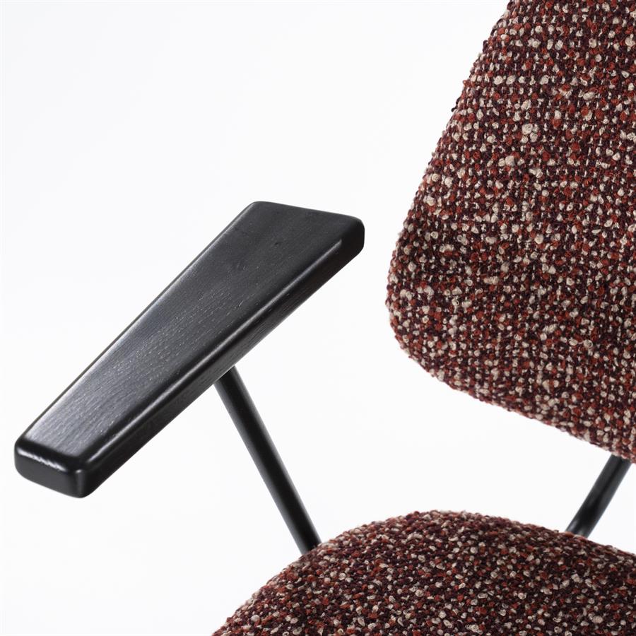 Eetkamerstoel Jon | Rood Stof | Met Armleuning