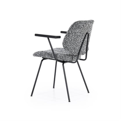 Eetkamerstoel Jon | Zwart Stof | Met Armleuning