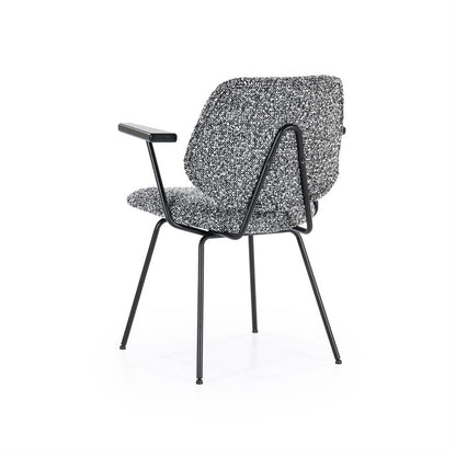 Eetkamerstoel Jon | Zwart Stof | Met Armleuning