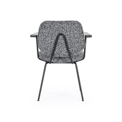 Eetkamerstoel Jon | Zwart Stof | Met Armleuning