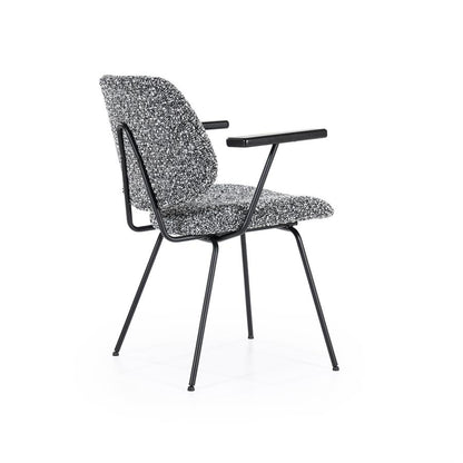 Eetkamerstoel Jon | Zwart Stof | Met Armleuning