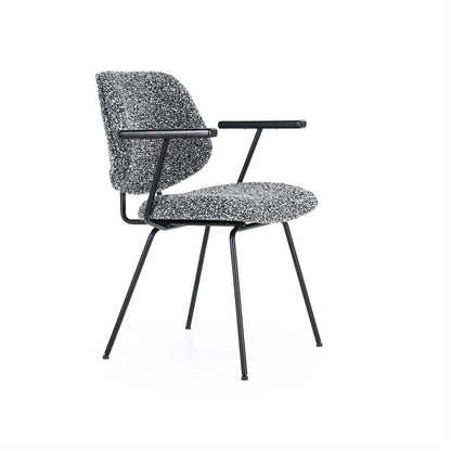 Eetkamerstoel Jon | Zwart Stof | Met Armleuning