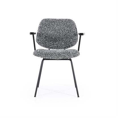 Eetkamerstoel Jon | Zwart Stof | Met Armleuning