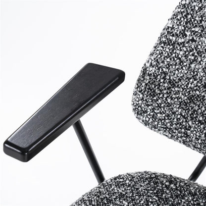 Eetkamerstoel Jon | Zwart Stof | Met Armleuning