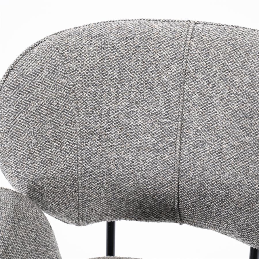 Eetkamerstoel Rosalin | Bruin Stof | Met Armleuning