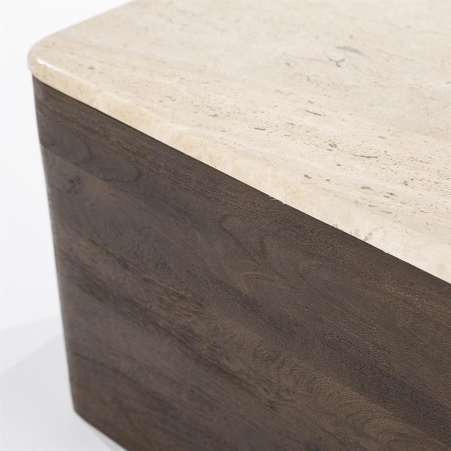 Salontafel Luna | Bruin Travertin | Organische Vorm