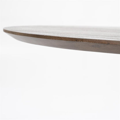 Eettafel Jordy bruin mangohout organische vorm magazijn leegverkoop, detail van het materiaal