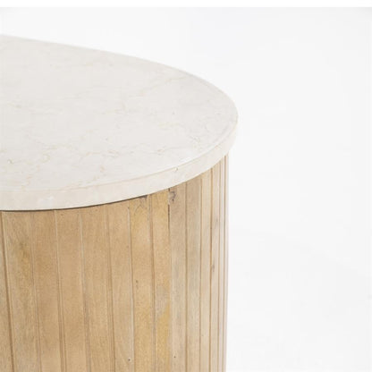 Salontafel Kira | Wit Marmer | Organische Vorm