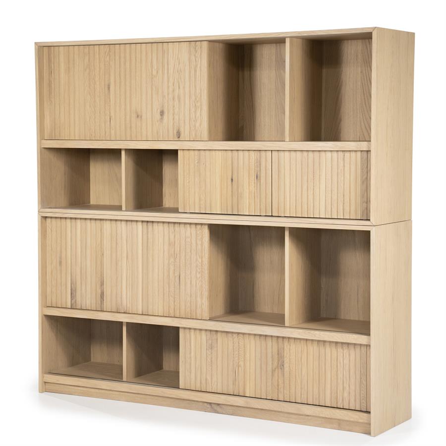 Kast Milo | Naturel Eikenhout | Schuif Deuren — Zijaanzicht - sfeer