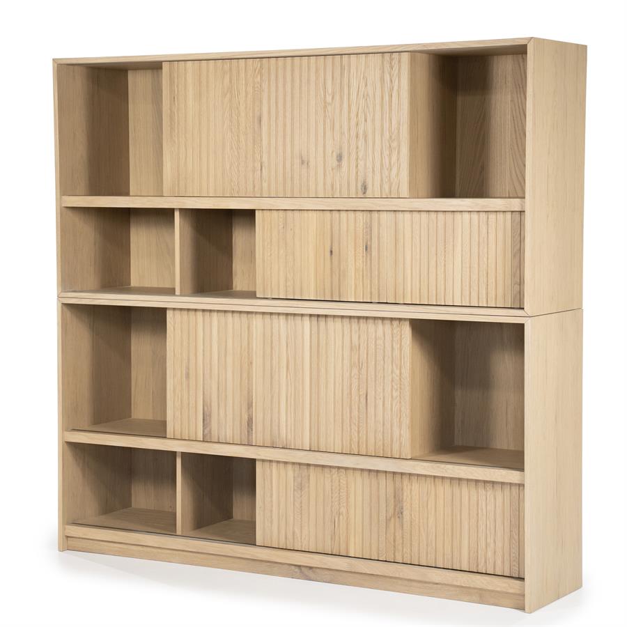 Kast Milo | Naturel Eikenhout | Schuif Deuren — Zijaanzicht - sfeer