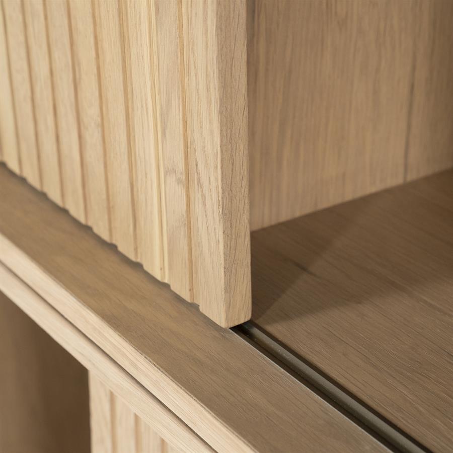 Kast Milo | Naturel Eikenhout | Schuif Deuren — Detail