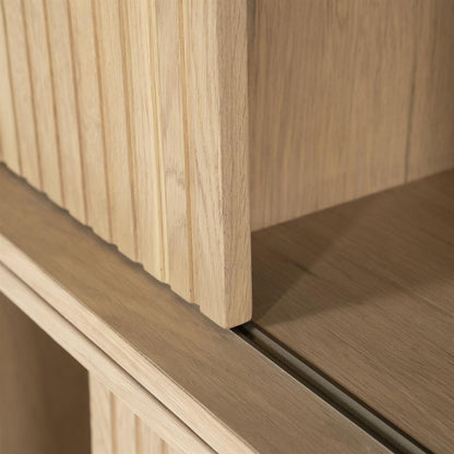Kast Milo | Naturel Eikenhout | Schuif Deuren — Detail