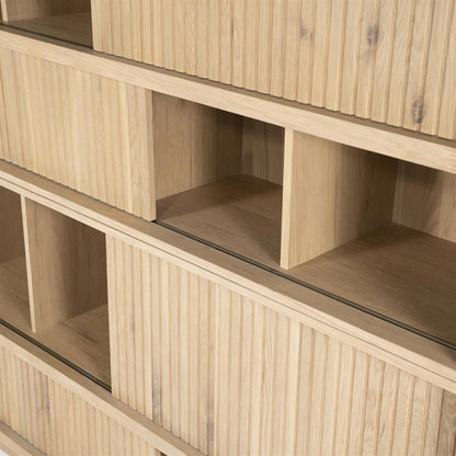 Kast Milo | Naturel Eikenhout | Schuif Deuren — Detail