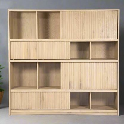 Kast Milo | Naturel Eikenhout | Schuif Deuren — Vooraanzicht - witfoto