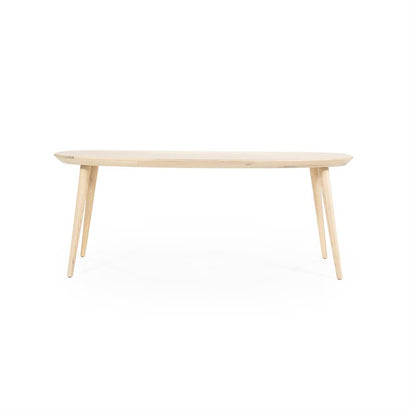 Eettafel Elijah | Naturel Eikenhout | Ovaal — Zijaanzicht - witfoto