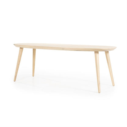 Eettafel Elijah | Naturel Eikenhout | Ovaal — Zijaanzicht - witfoto