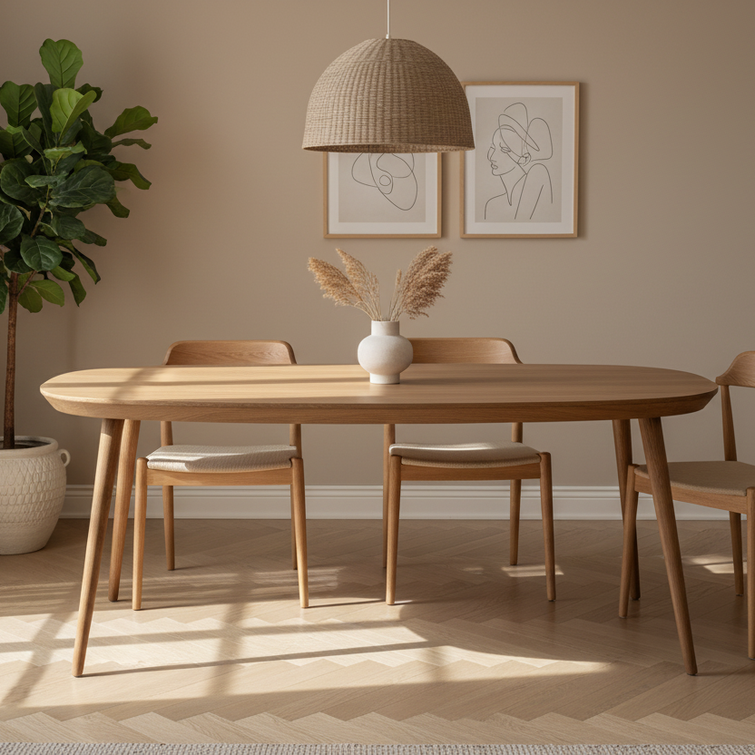 Eettafel Elijah | Bruin Eikenhout | Ovaal