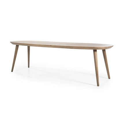 Eettafel Elijah | Bruin Eikenhout | Ovaal — Zijaanzicht - witfoto