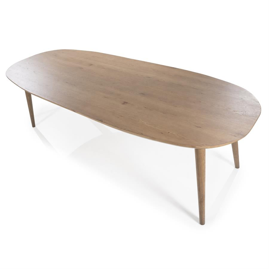 Eettafel Elijah | Bruin Eikenhout | Ovaal — Vooraanzicht - witfoto