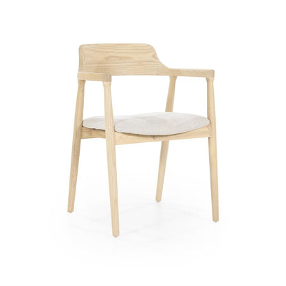 Eetkamerstoel Yorick | Naturel Hout | Met Armleuning