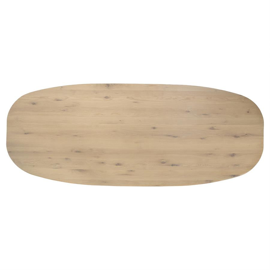 Eettafel Dion | Naturel Metaal | Ovaal — Vooraanzicht - witfoto