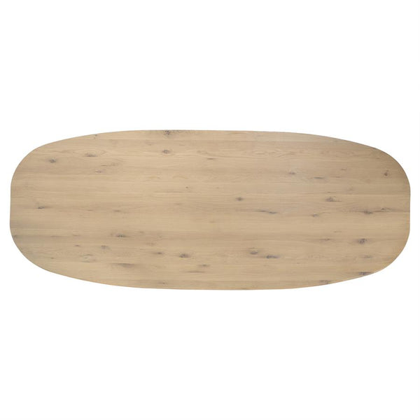 Eettafel Dion | Naturel Metaal | Ovaal — Vooraanzicht - witfoto
