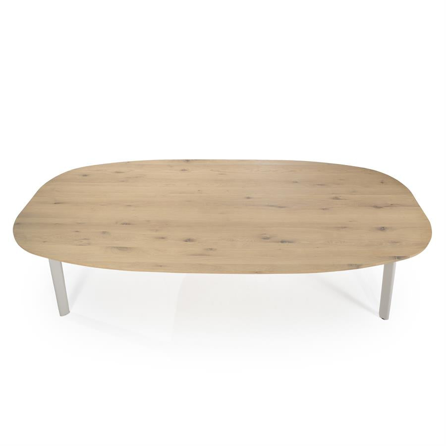 Eettafel Dion | Naturel Metaal | Ovaal — Vooraanzicht - witfoto