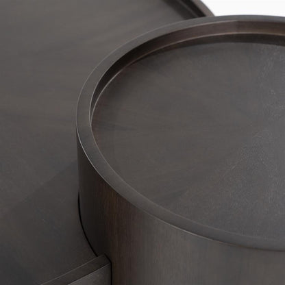 Salontafel Max | Set | Bruin Walnoot Fineer | Rond