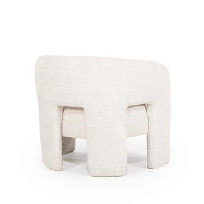 Fauteuil Hamilton beige stof, achteraanzicht op witte achtergrond