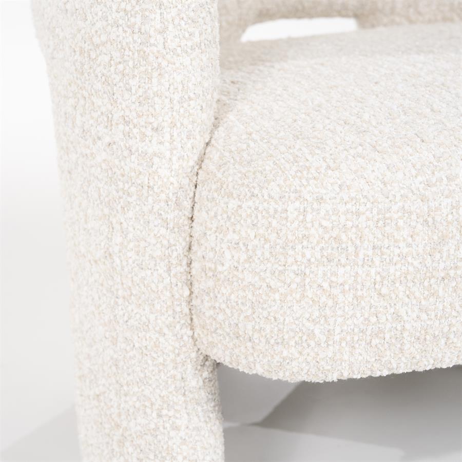 Fauteuil Hamilton beige stof, detail van het materiaal