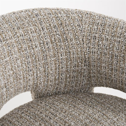 Fauteuil Hamilton taupe stof, detail van het materiaal