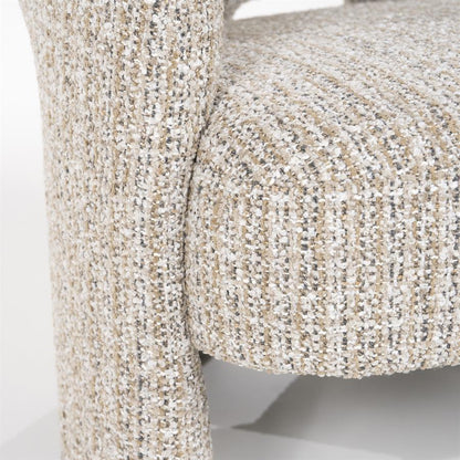 Fauteuil Hamilton taupe stof, detail van het materiaal