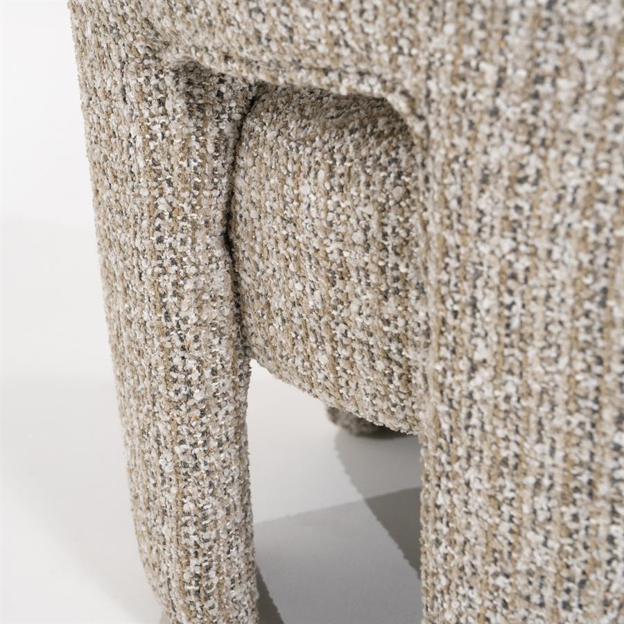 Fauteuil Hamilton taupe stof, detail van het materiaal
