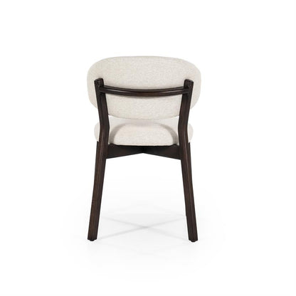 Eetkamerstoel Mikky | Beige Stof | Donker bruine Poten