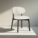 Eetkamerstoel Mikky | Beige Stof | Donker bruine Poten