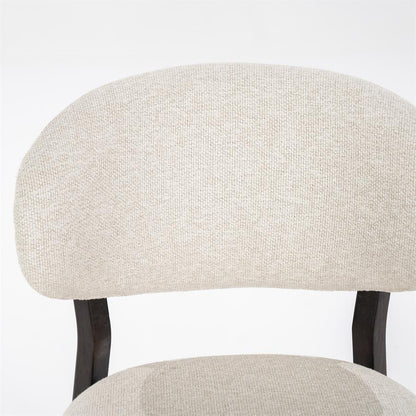Eetkamerstoel Mikky | Beige Stof | Donker bruine Poten