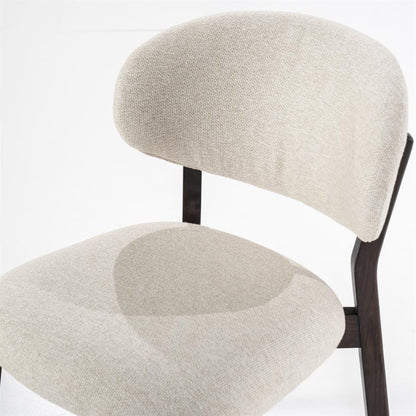 Eetkamerstoel Mikky | Beige Stof | Donker bruine Poten