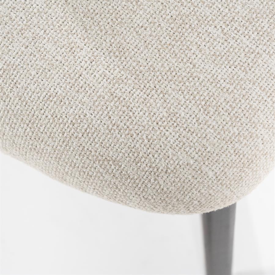 Eetkamerstoel Mikky | Beige Stof | Donker bruine Poten