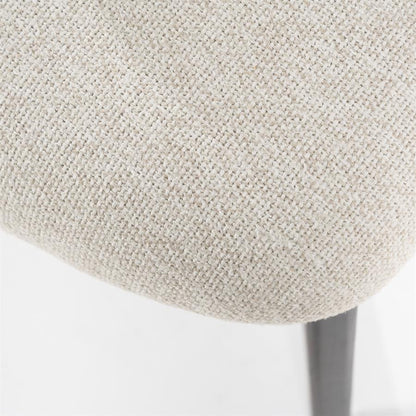 Eetkamerstoel Mikky | Beige Stof | Donker bruine Poten