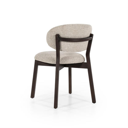 Eetkamerstoel Mikky | Taupe Stof | Donker bruine Poten