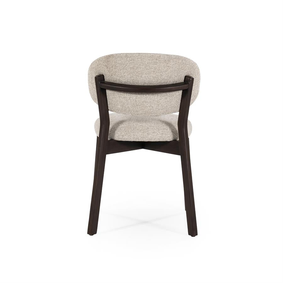 Eetkamerstoel Mikky | Taupe Stof | Donker bruine Poten