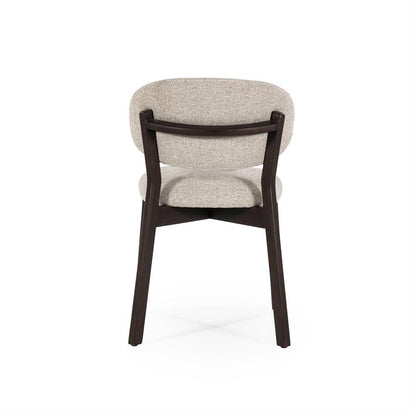 Eetkamerstoel Mikky | Taupe Stof | Donker bruine Poten