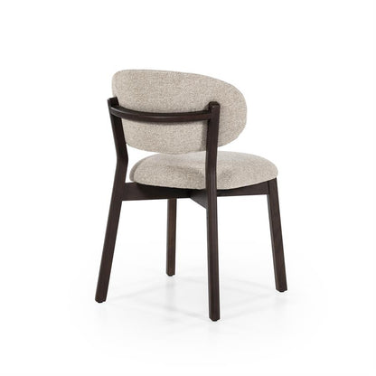 Eetkamerstoel Mikky | Taupe Stof | Donker bruine Poten