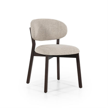 Eetkamerstoel Mikky | Taupe Stof | Donker bruine Poten
