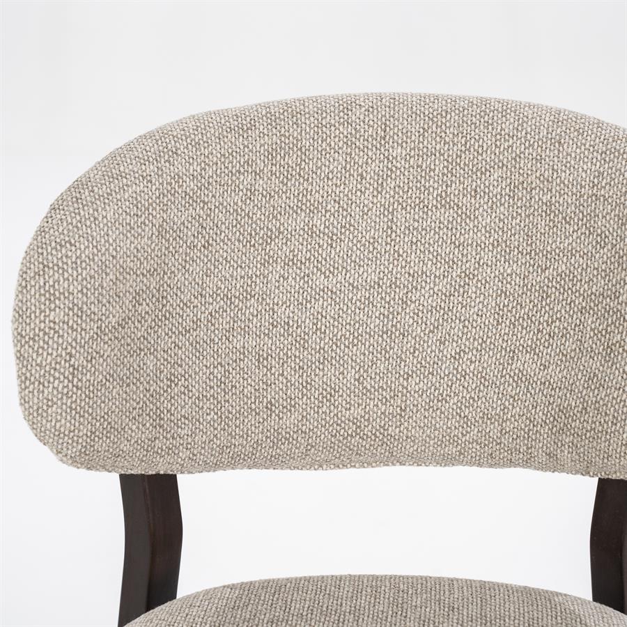 Eetkamerstoel Mikky | Taupe Stof | Donker bruine Poten